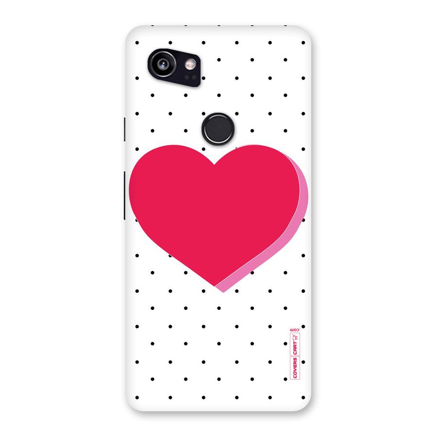 Pink Polka Heart Back Case for Google Pixel 2 XL
