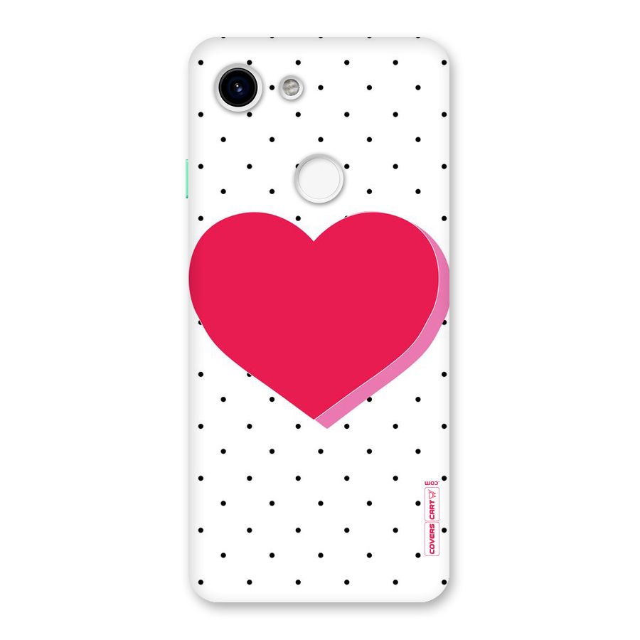 Pink Polka Heart Back Case for Google Pixel 3