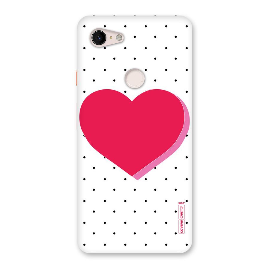 Pink Polka Heart Back Case for Google Pixel 3 XL
