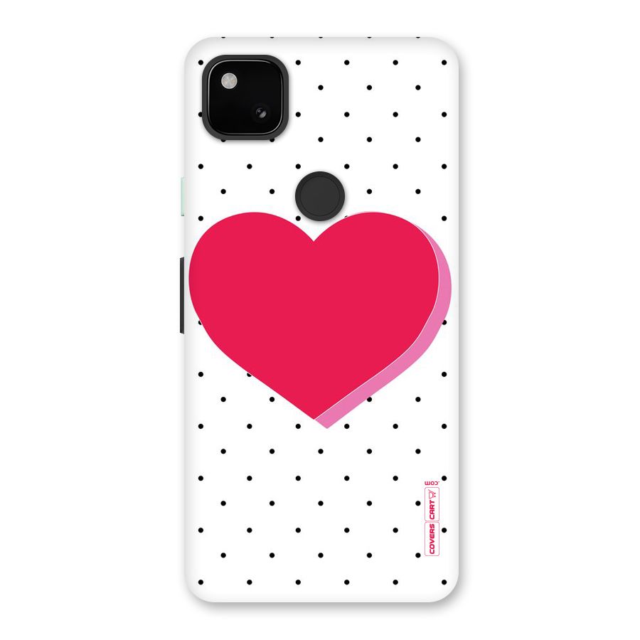 Pink Polka Heart Back Case for Google Pixel 4a