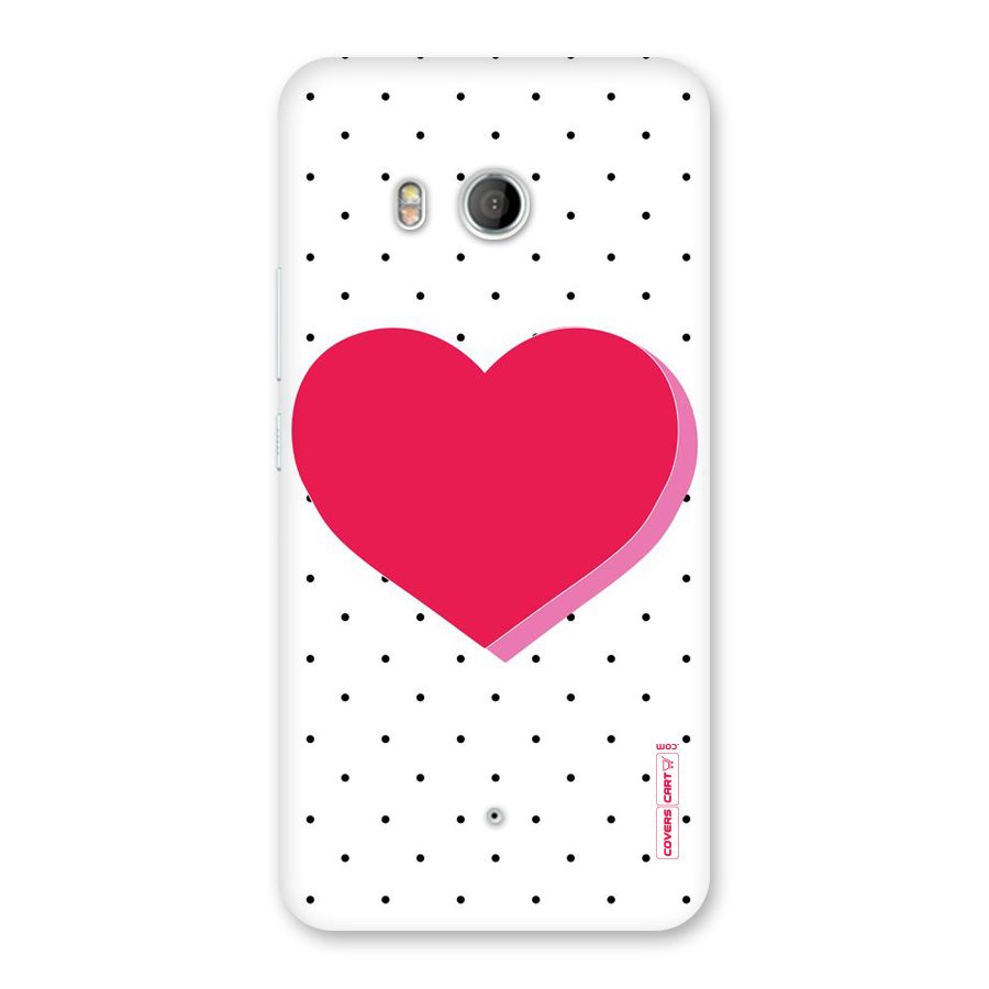 Pink Polka Heart Back Case for HTC U11