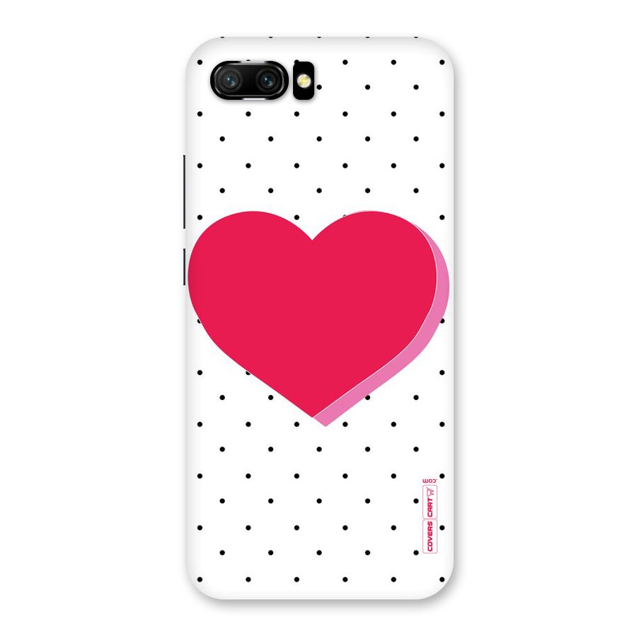 Pink Polka Heart Back Case for Honor 10