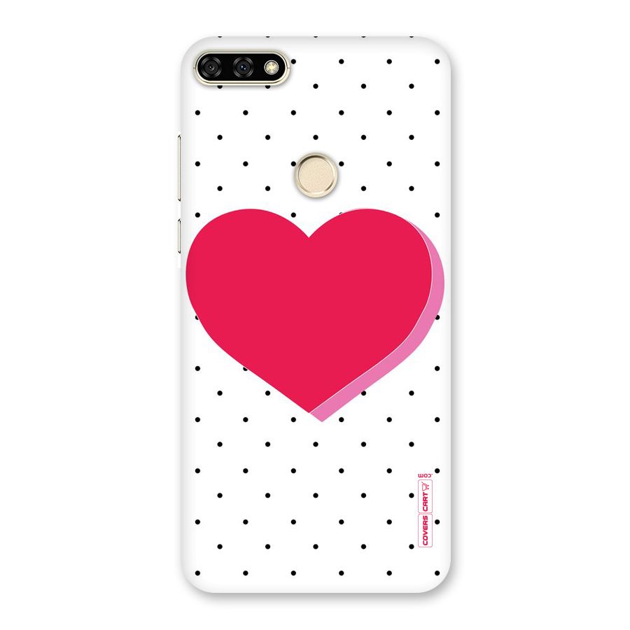 Pink Polka Heart Back Case for Honor 7A