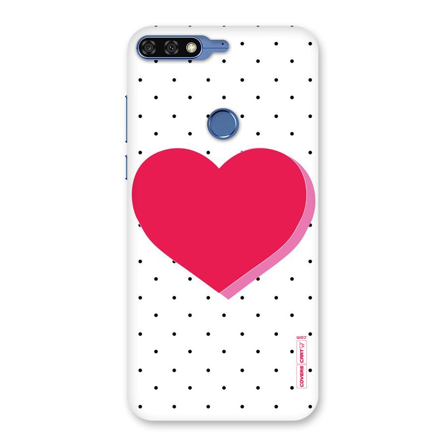 Pink Polka Heart Back Case for Honor 7C