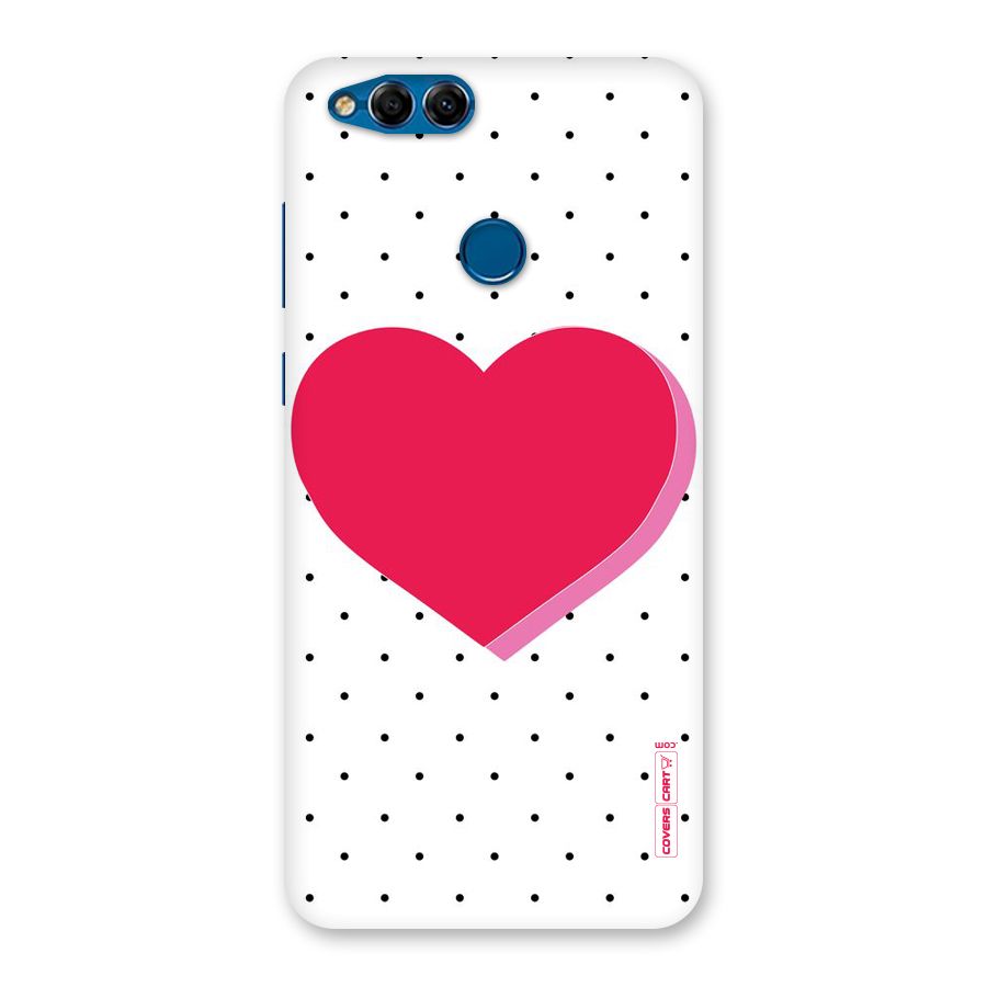 Pink Polka Heart Back Case for Honor 7X