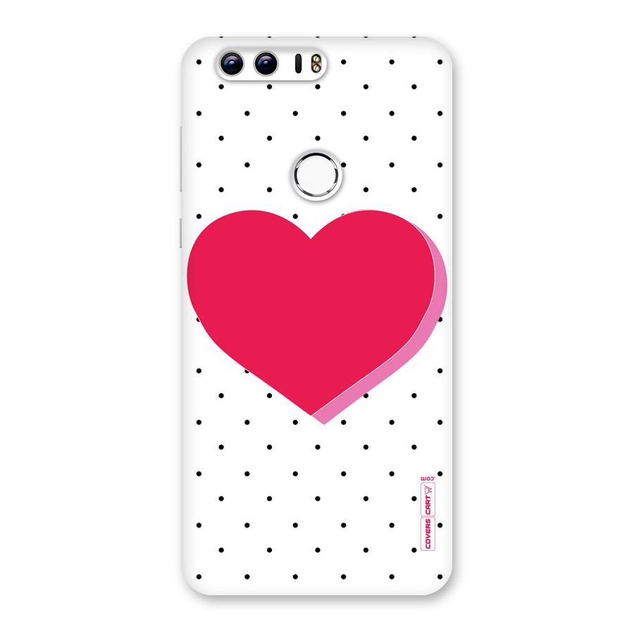 Pink Polka Heart Back Case for Honor 8