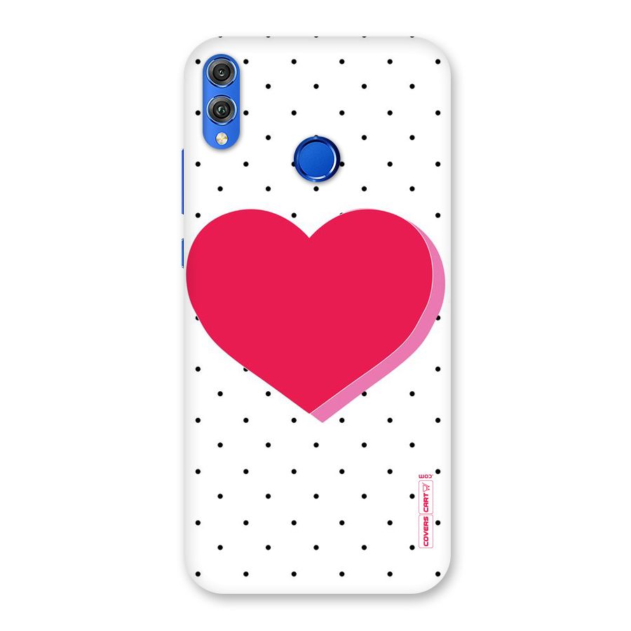 Pink Polka Heart Back Case for Honor 8X