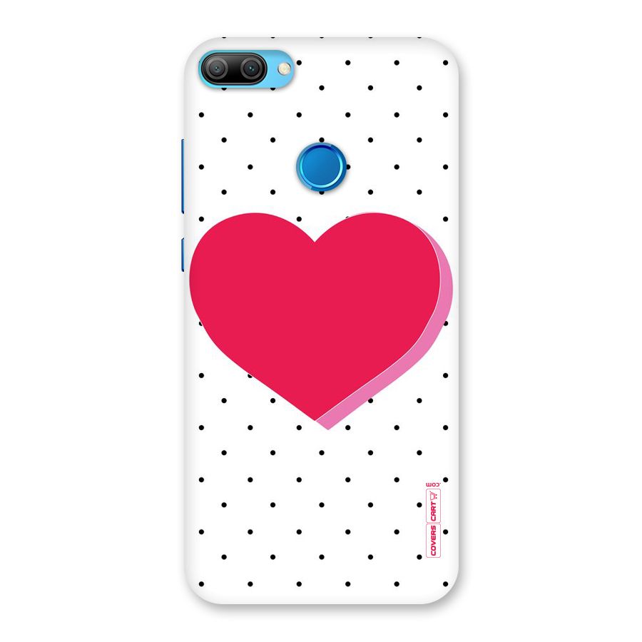 Pink Polka Heart Back Case for Honor 9N