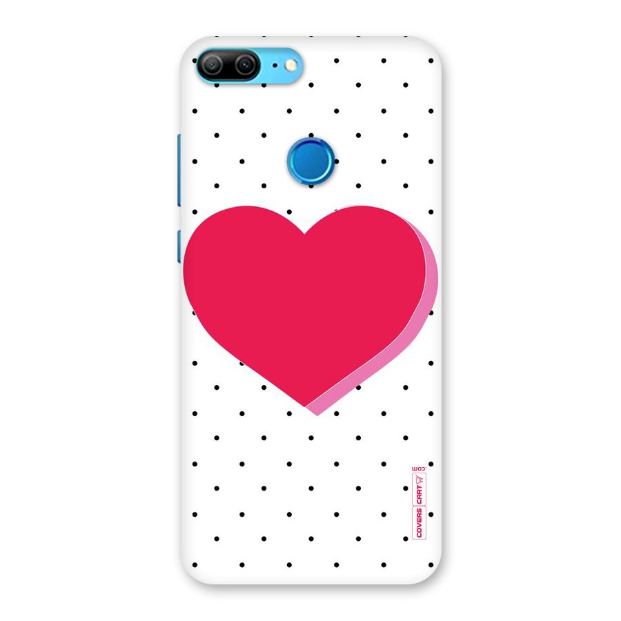 Pink Polka Heart Back Case for Honor 9 Lite