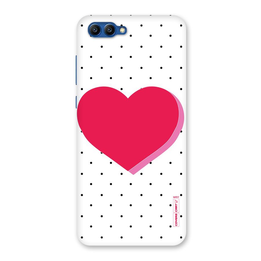 Pink Polka Heart Back Case for Honor View 10