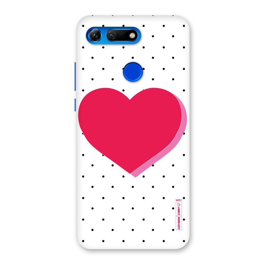 Pink Polka Heart Back Case for Honor View 20