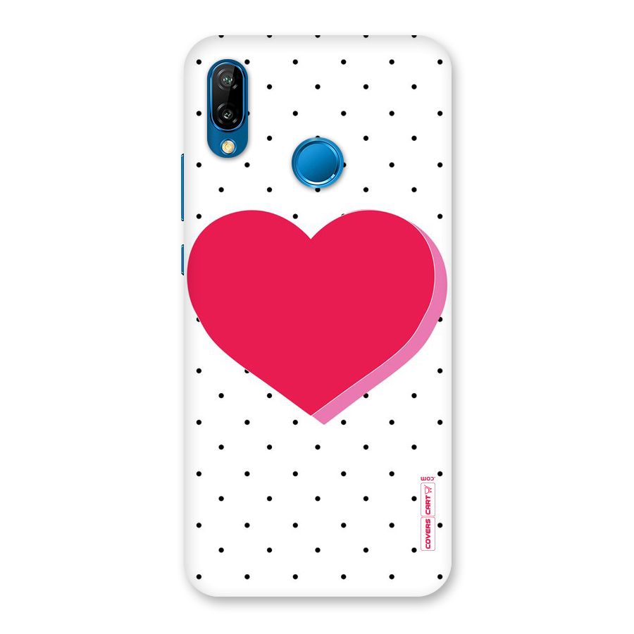 Pink Polka Heart Back Case for Huawei P20 Lite