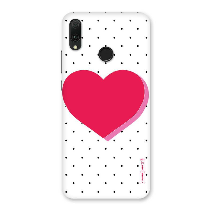 Pink Polka Heart Back Case for Huawei Y9 (2019)