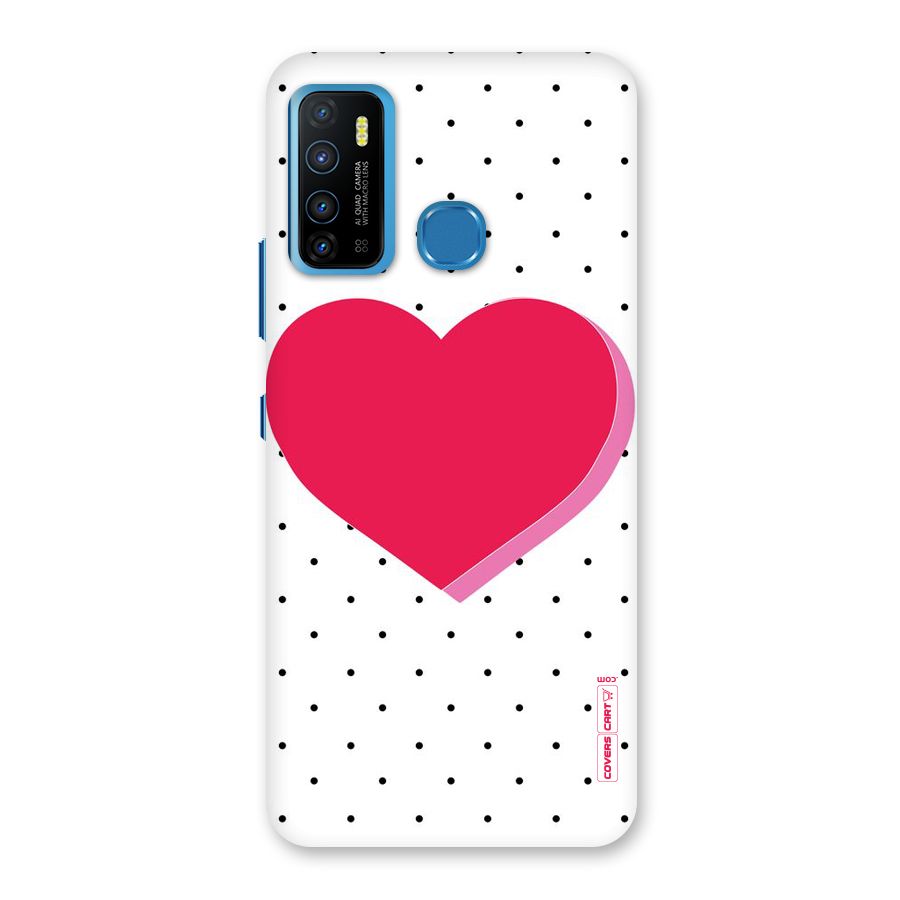 Pink Polka Heart Back Case for Infinix Hot 9