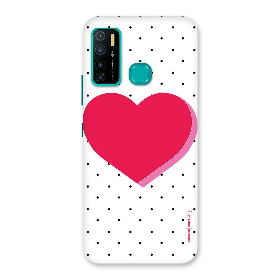 Pink Polka Heart Back Case for Infinix Hot 9 Pro