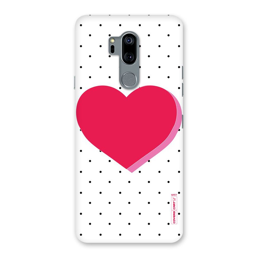 Pink Polka Heart Back Case for LG G7