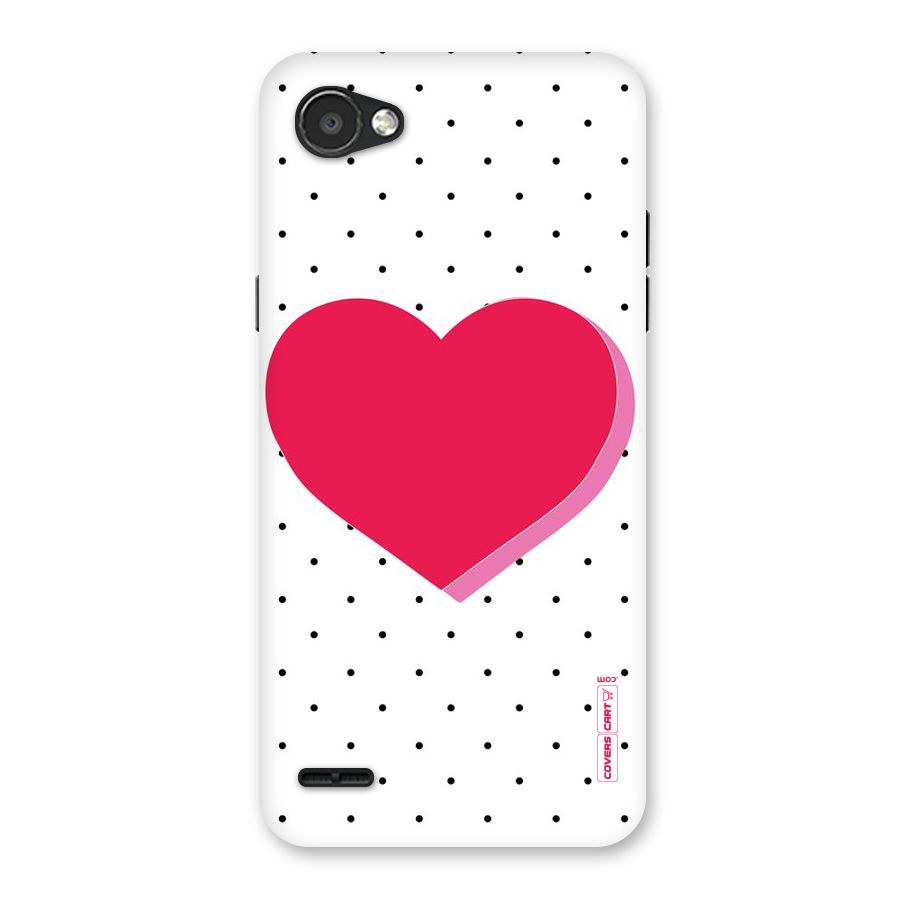 Pink Polka Heart Back Case for LG Q6