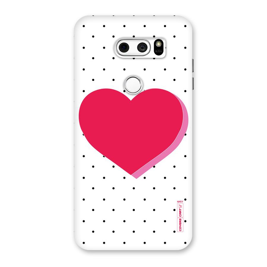 Pink Polka Heart Back Case for LG V30