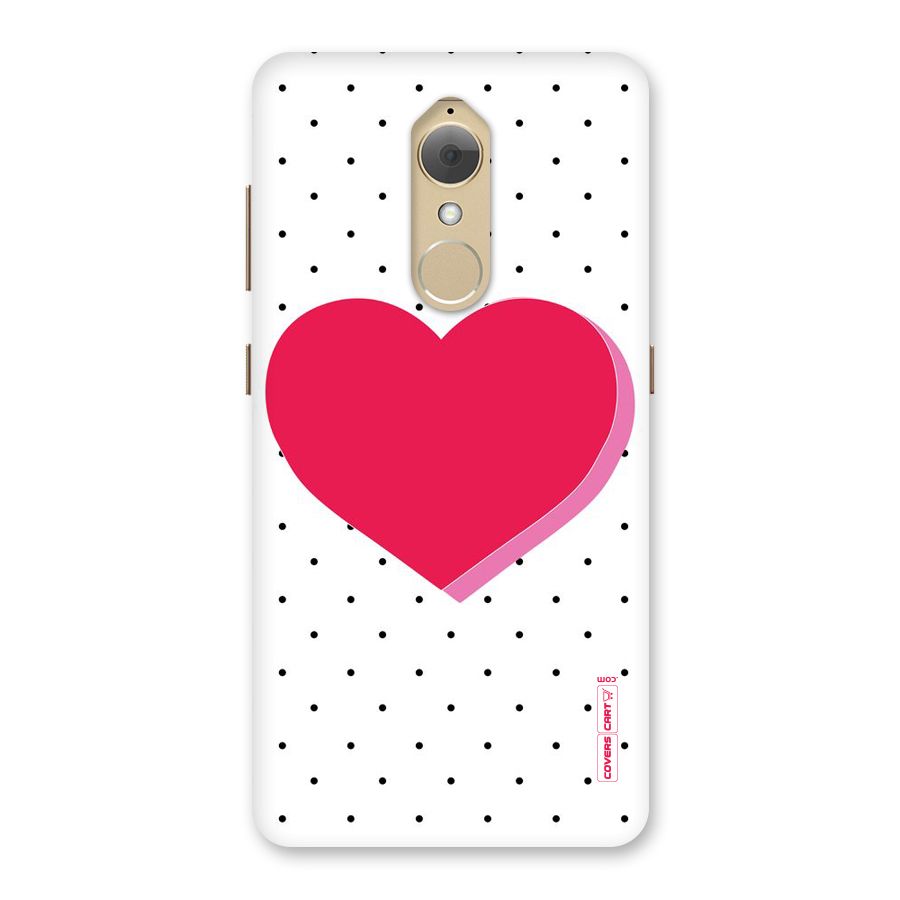 Pink Polka Heart Back Case for Lenovo K8
