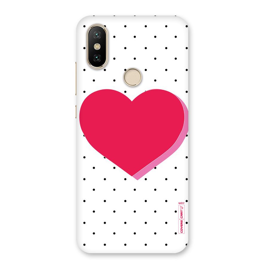 Pink Polka Heart Back Case for Mi A2