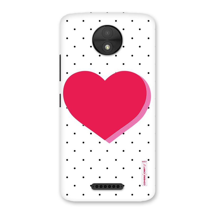 Pink Polka Heart Back Case for Moto C