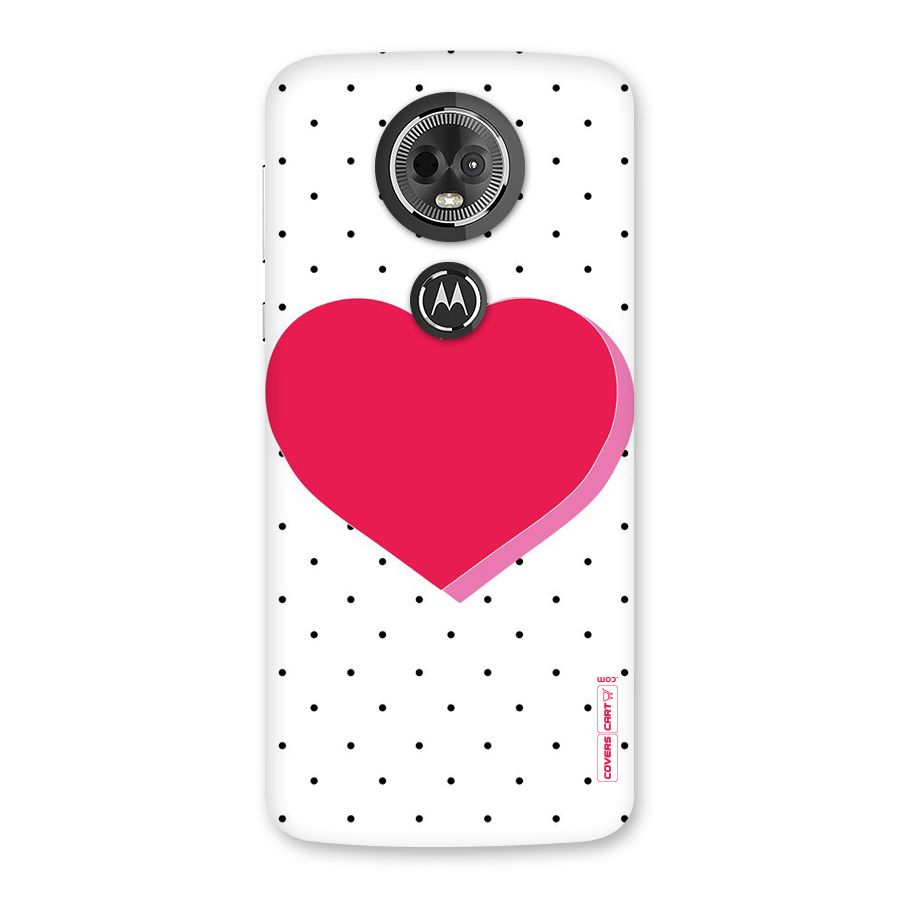 Pink Polka Heart Back Case for Moto E5 Plus