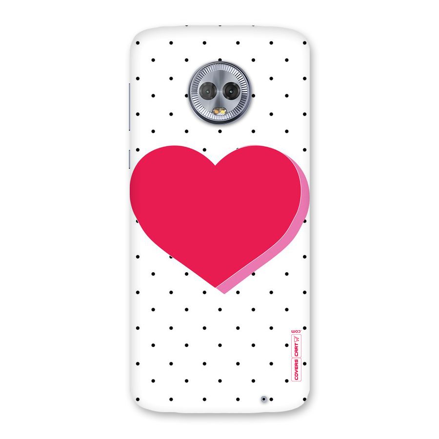 Pink Polka Heart Back Case for Moto G6 Plus