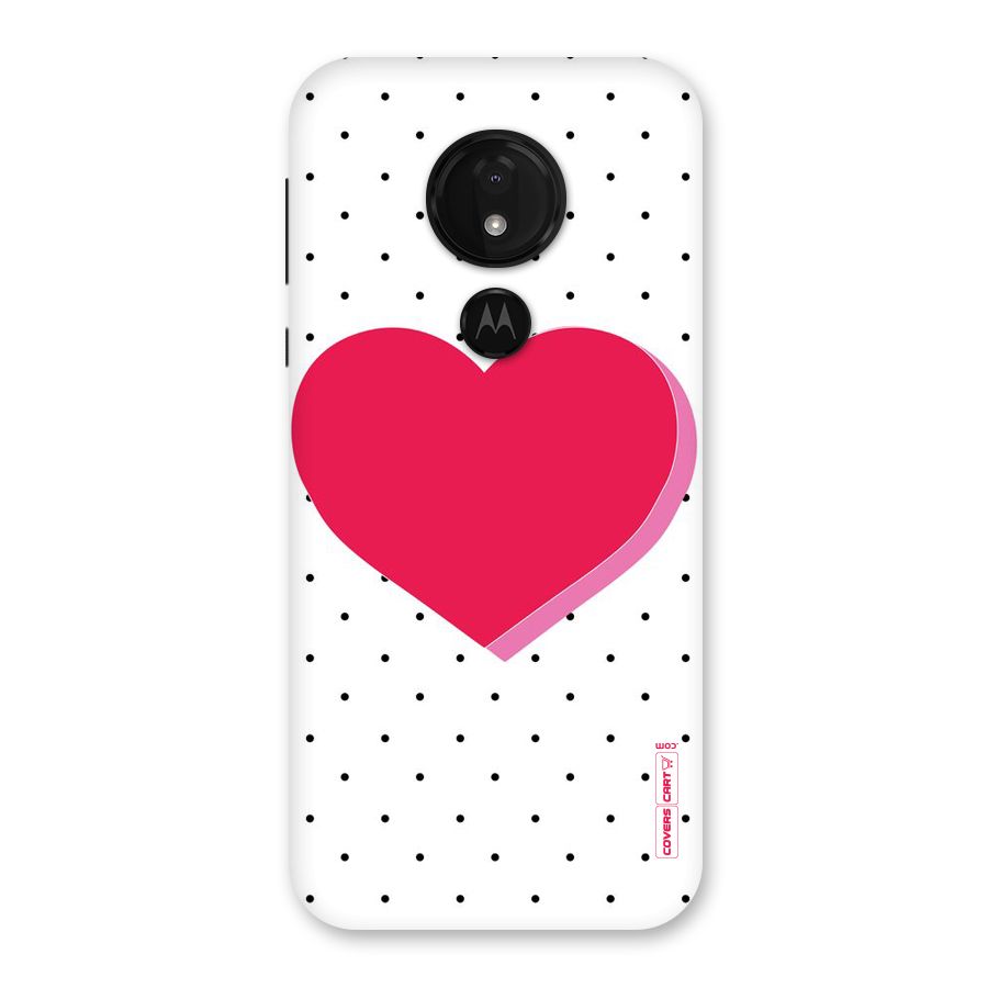 Pink Polka Heart Back Case for Moto G7 Power
