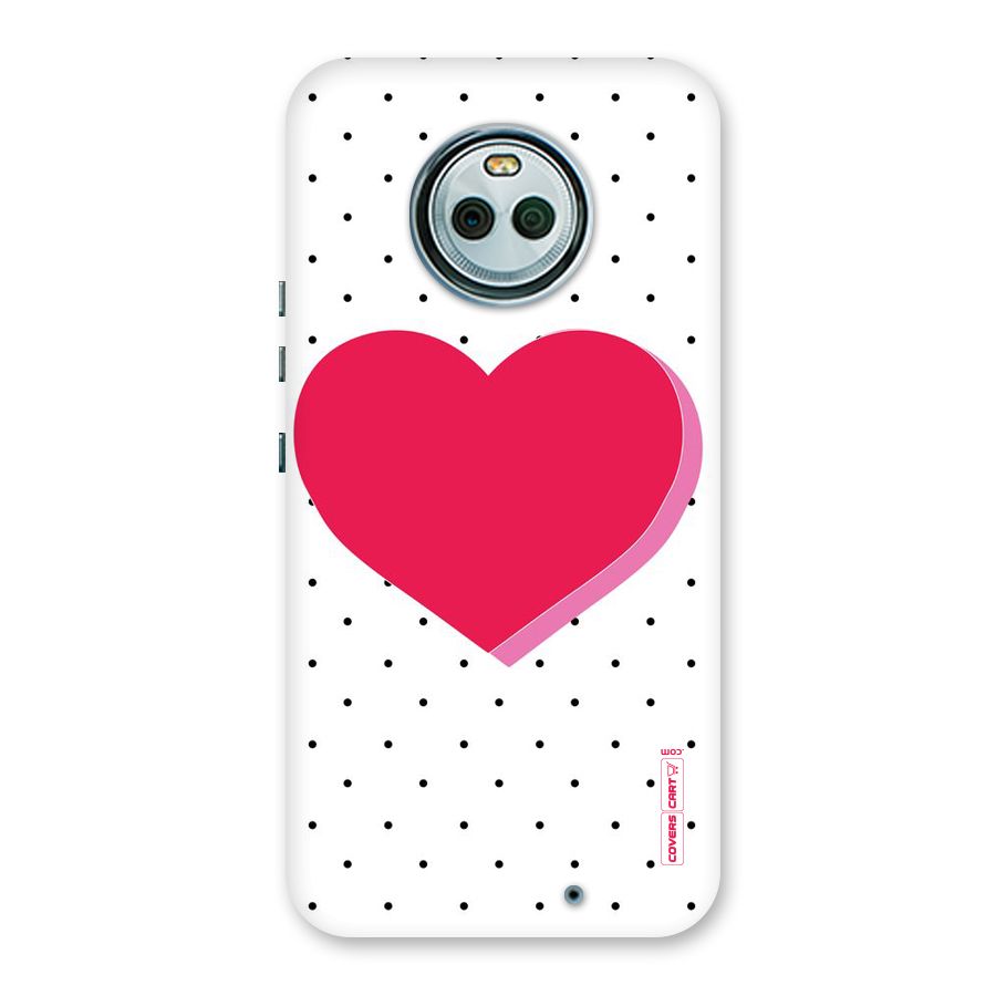Pink Polka Heart Back Case for Moto X4