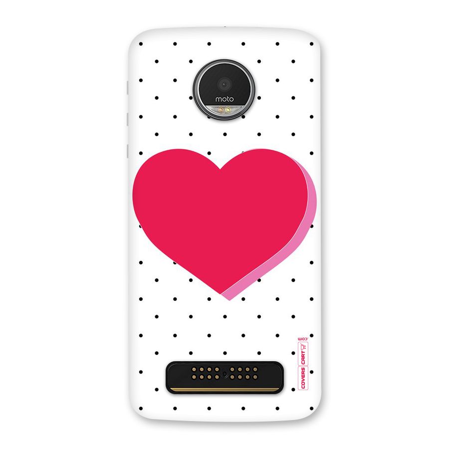 Pink Polka Heart Back Case for Moto Z Play