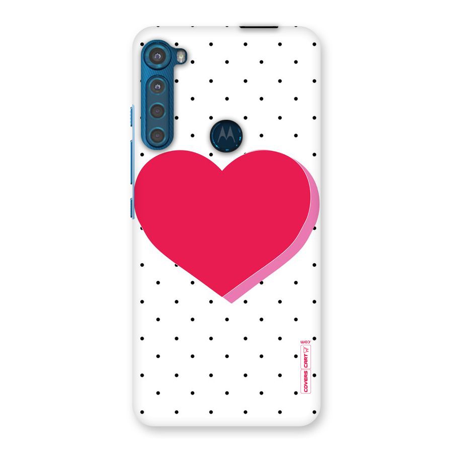 Pink Polka Heart Back Case for Motorola One Fusion Plus