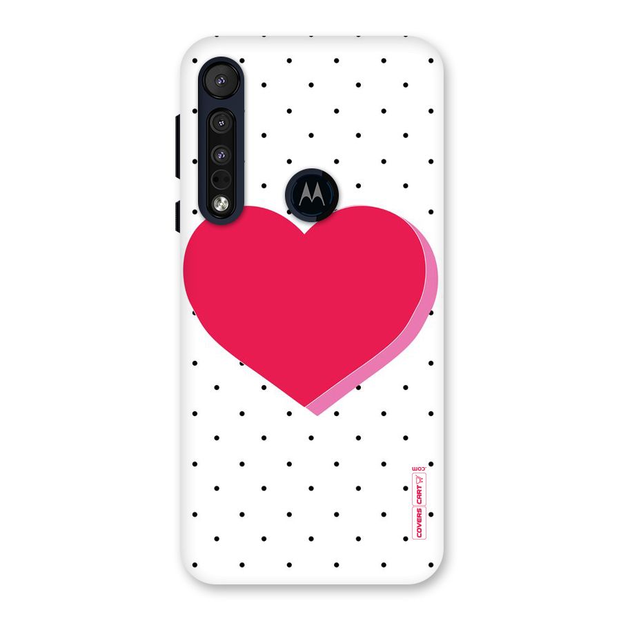 Pink Polka Heart Back Case for Motorola One Macro