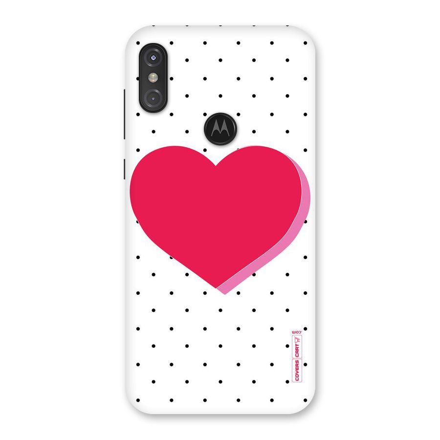 Pink Polka Heart Back Case for Motorola One Power