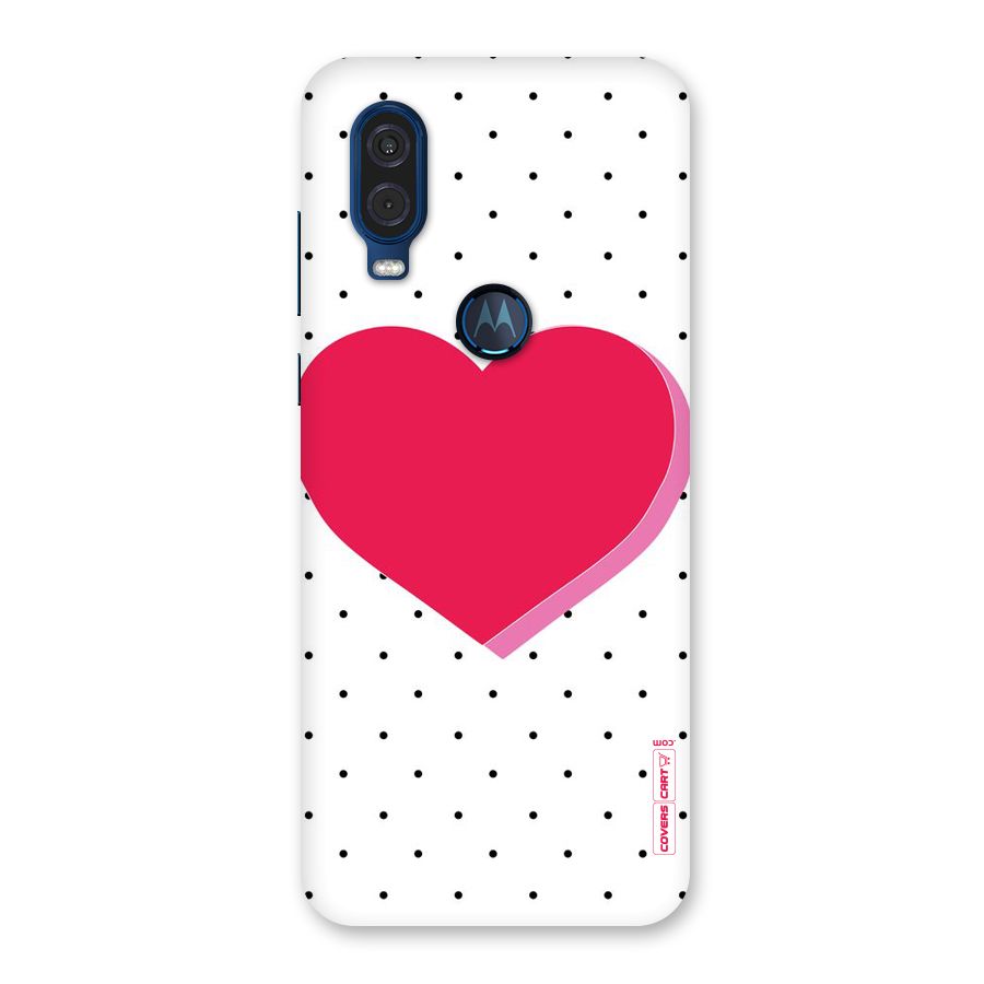 Pink Polka Heart Back Case for Motorola One Vision