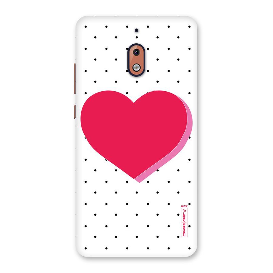 Pink Polka Heart Back Case for Nokia 2.1