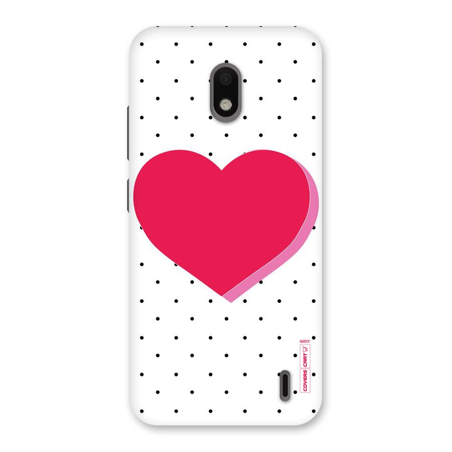 Pink Polka Heart Back Case for Nokia 2.2