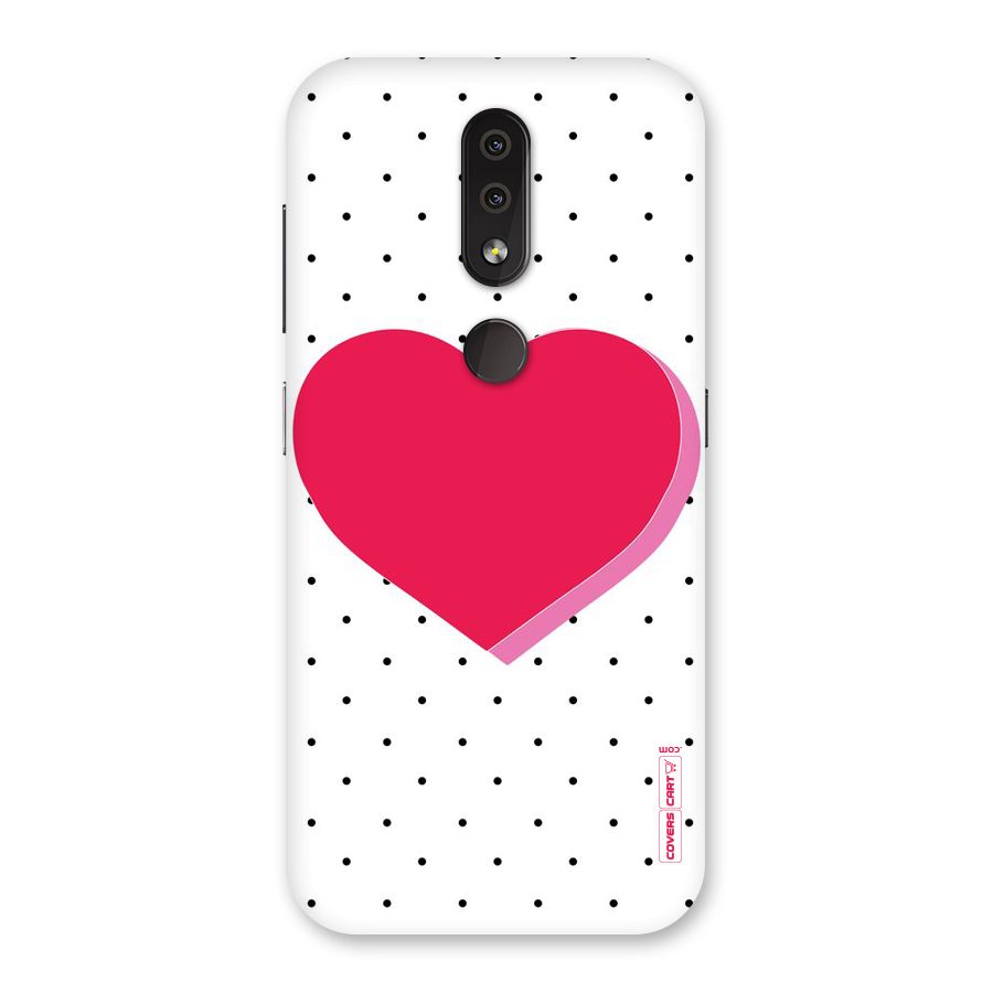 Pink Polka Heart Back Case for Nokia 4.2