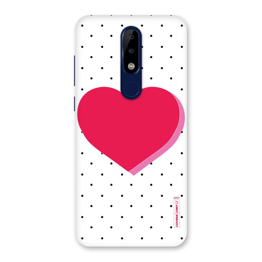 Pink Polka Heart Back Case for Nokia 5.1 Plus