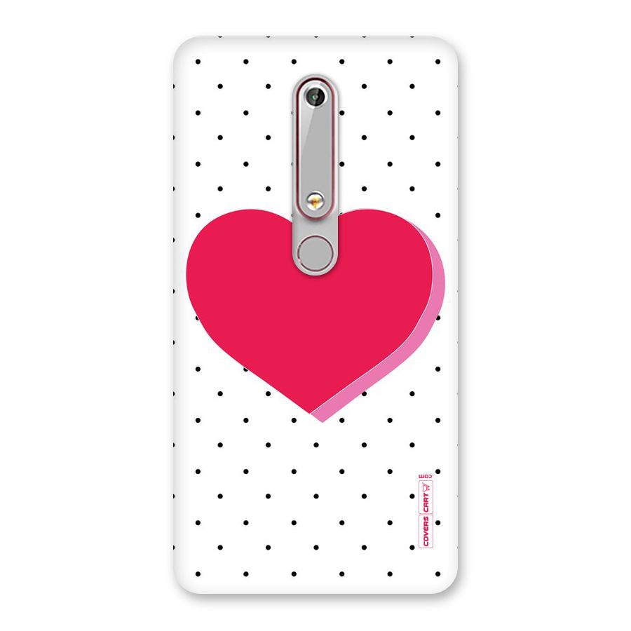 Pink Polka Heart Back Case for Nokia 6.1
