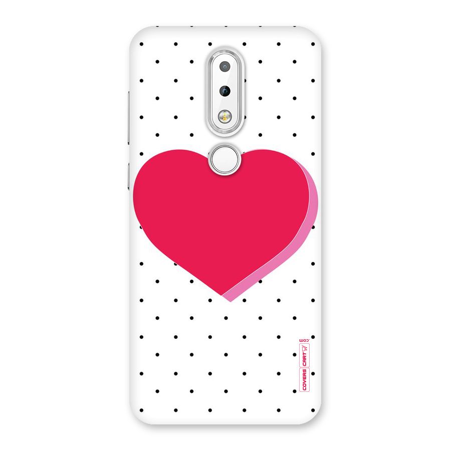 Pink Polka Heart Back Case for Nokia 6.1 Plus