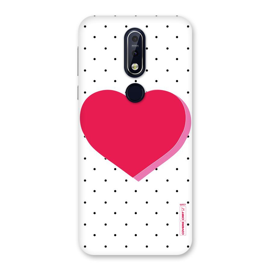Pink Polka Heart Back Case for Nokia 7.1