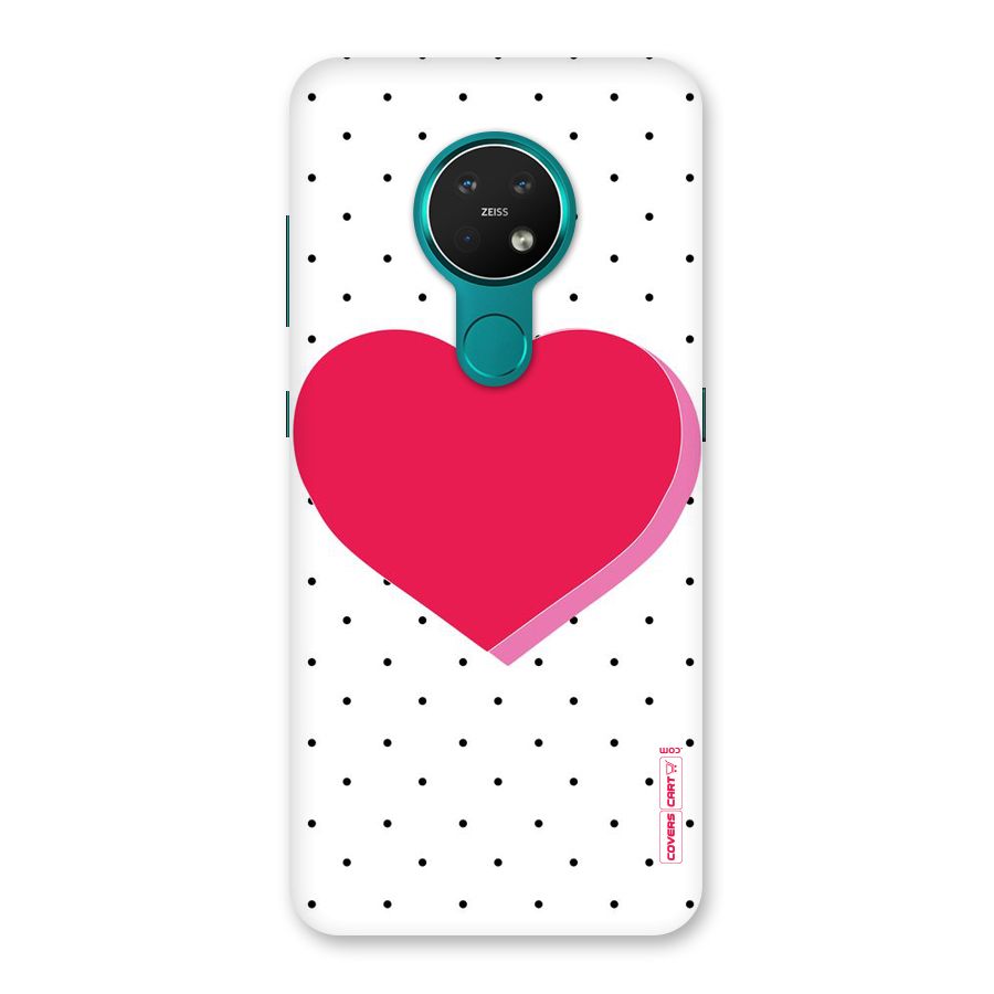 Pink Polka Heart Back Case for Nokia 7.2