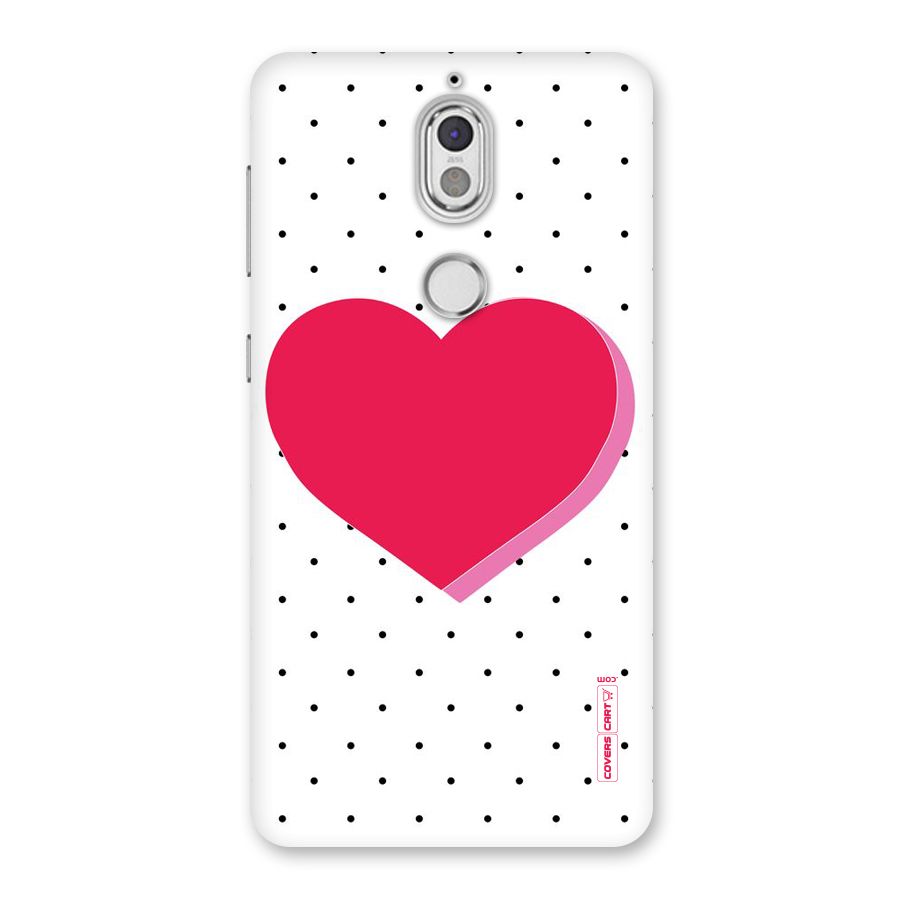 Pink Polka Heart Back Case for Nokia 7
