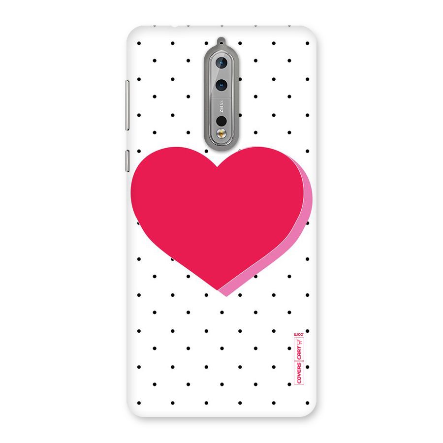 Pink Polka Heart Back Case for Nokia 8