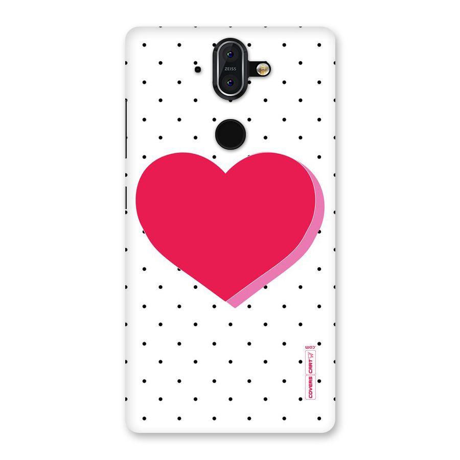 Pink Polka Heart Back Case for Nokia 8 Sirocco