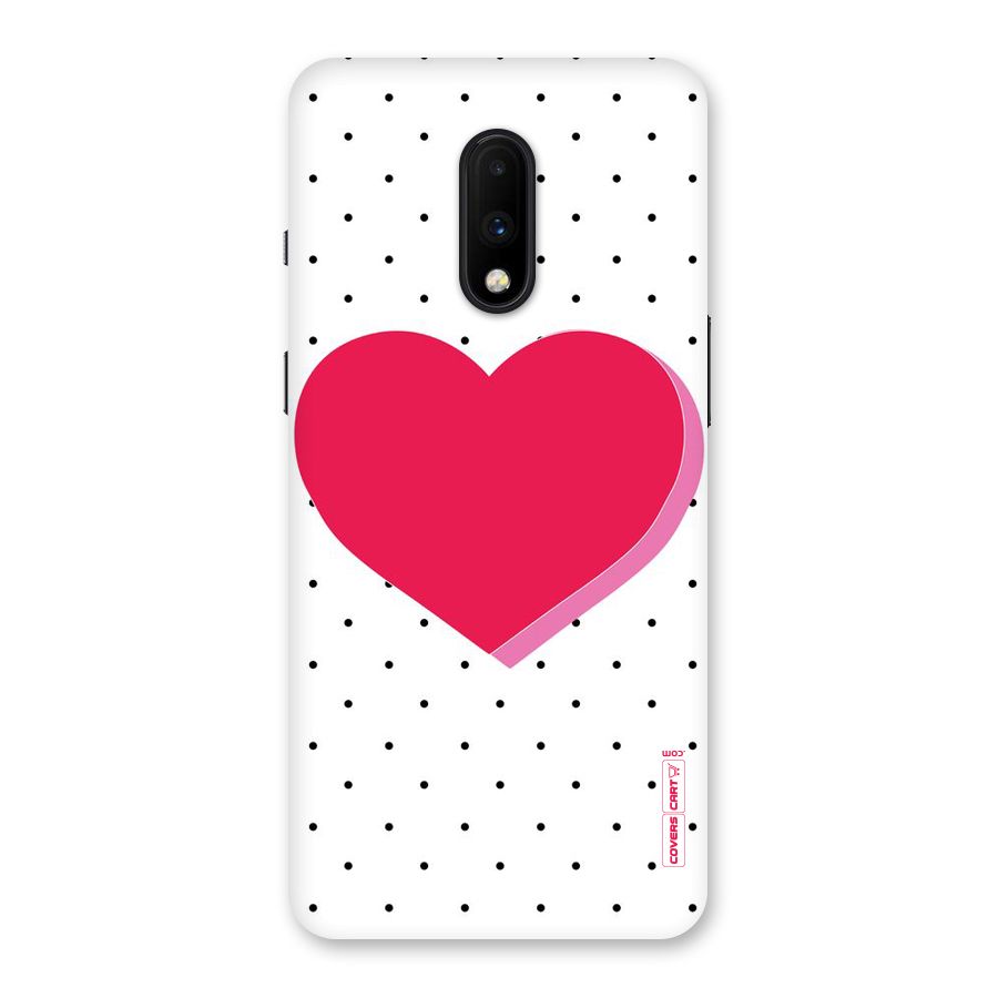 Pink Polka Heart Back Case for OnePlus 7
