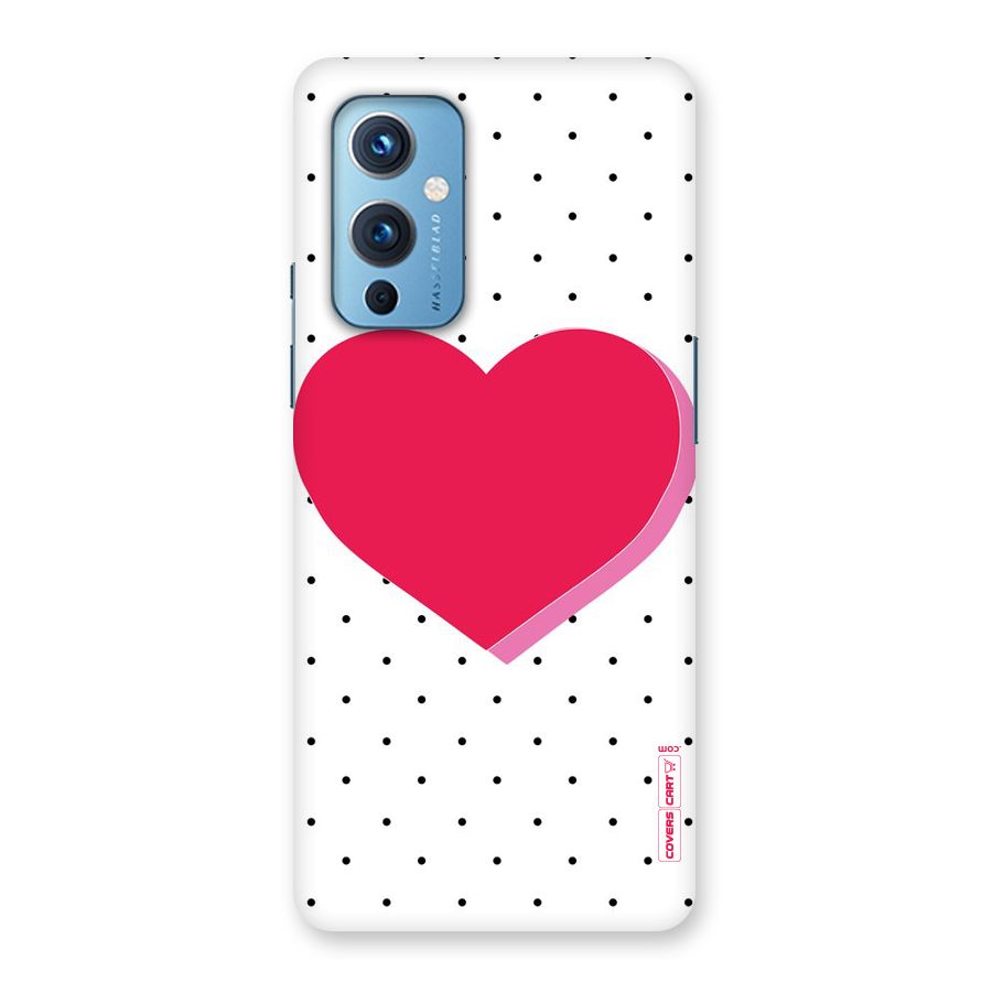 Pink Polka Heart Back Case for OnePlus 9