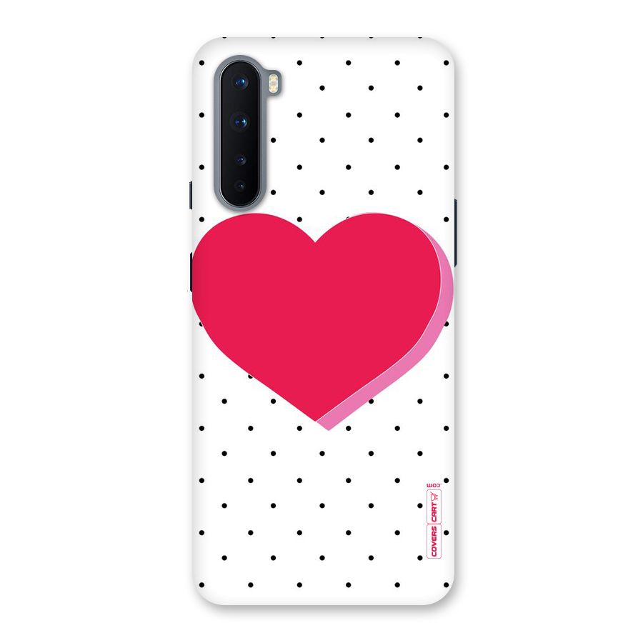 Pink Polka Heart Back Case for OnePlus Nord