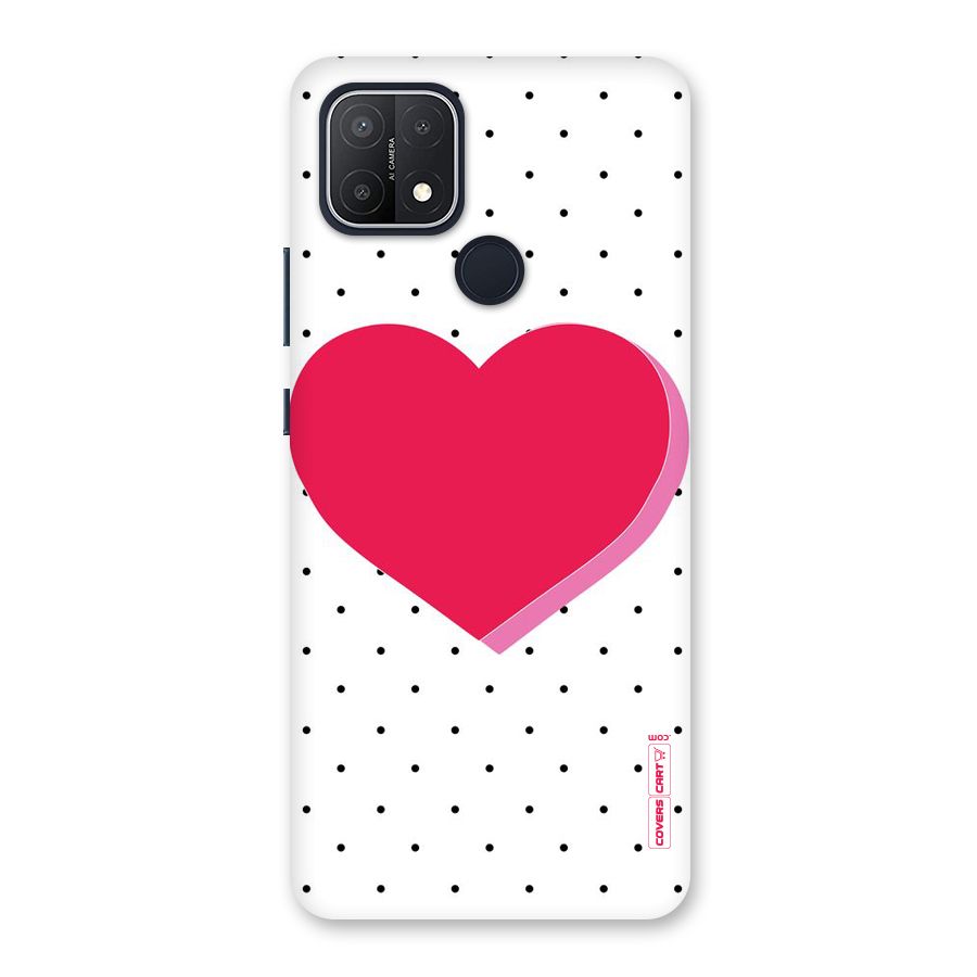 Pink Polka Heart Back Case for Oppo A15