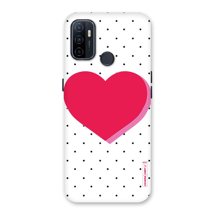 Pink Polka Heart Back Case for Oppo A32